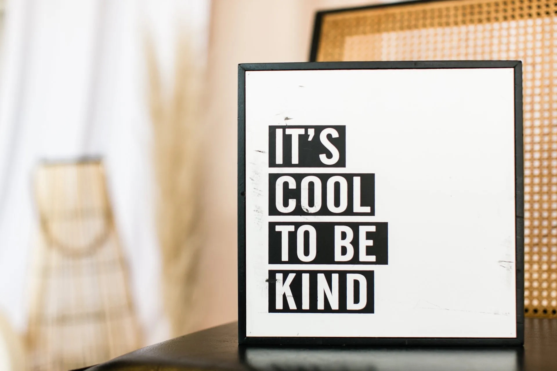 photo of art that says it's cool to be kind