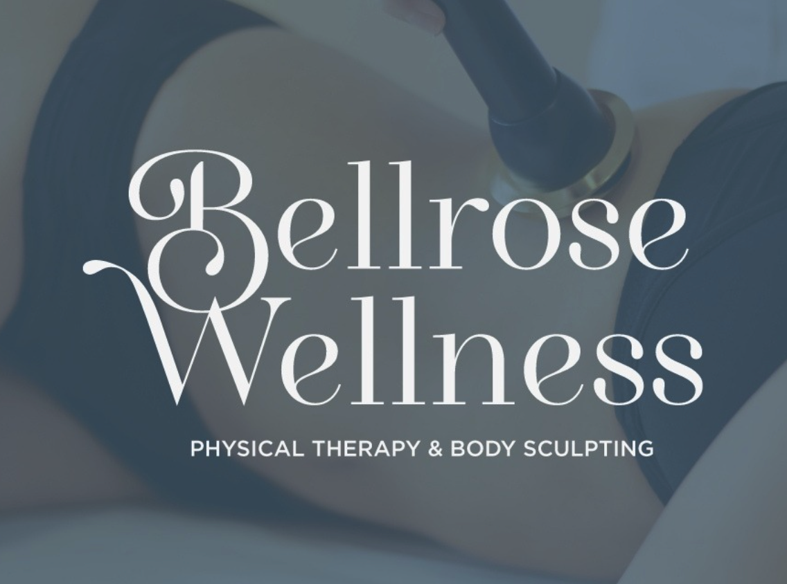 Eegant wellness logo design with words "Bellrose Wellness Physical Therapy and Body Sculpting