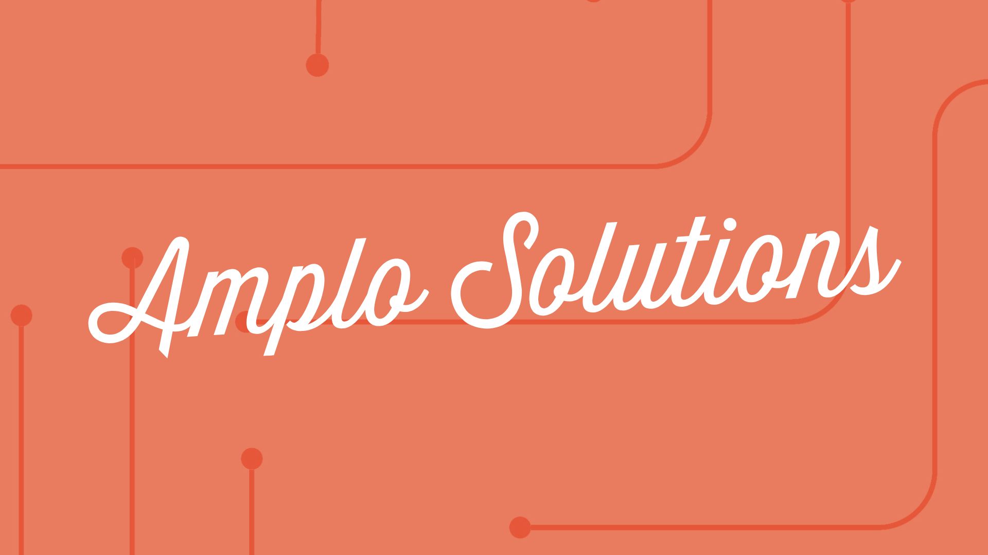 Close-up of the Amplo Solutions logo, designed to feel modern and structured with a hint of playfulness.