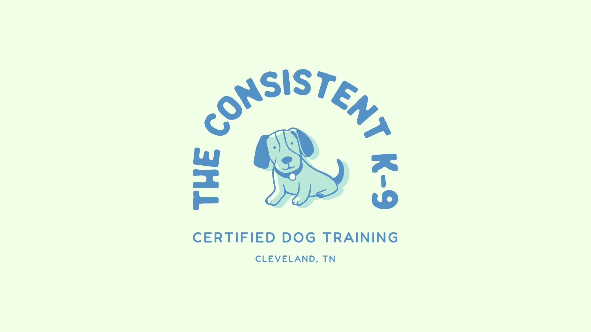 Primary logo design for The Consistent K9, created with hand-drawn elements and a bold font to reflect Maddie Hannah’s personality-packed dog training business.