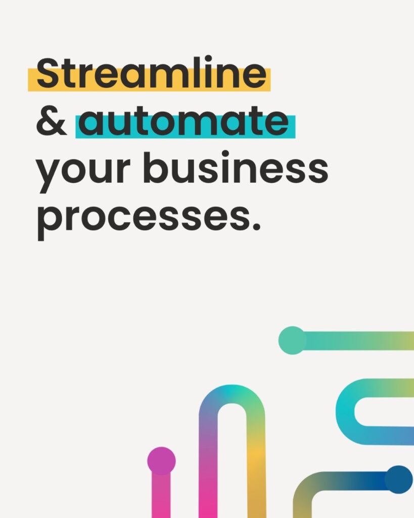 Brand pattern with words "Streamline & automate your business processes"
