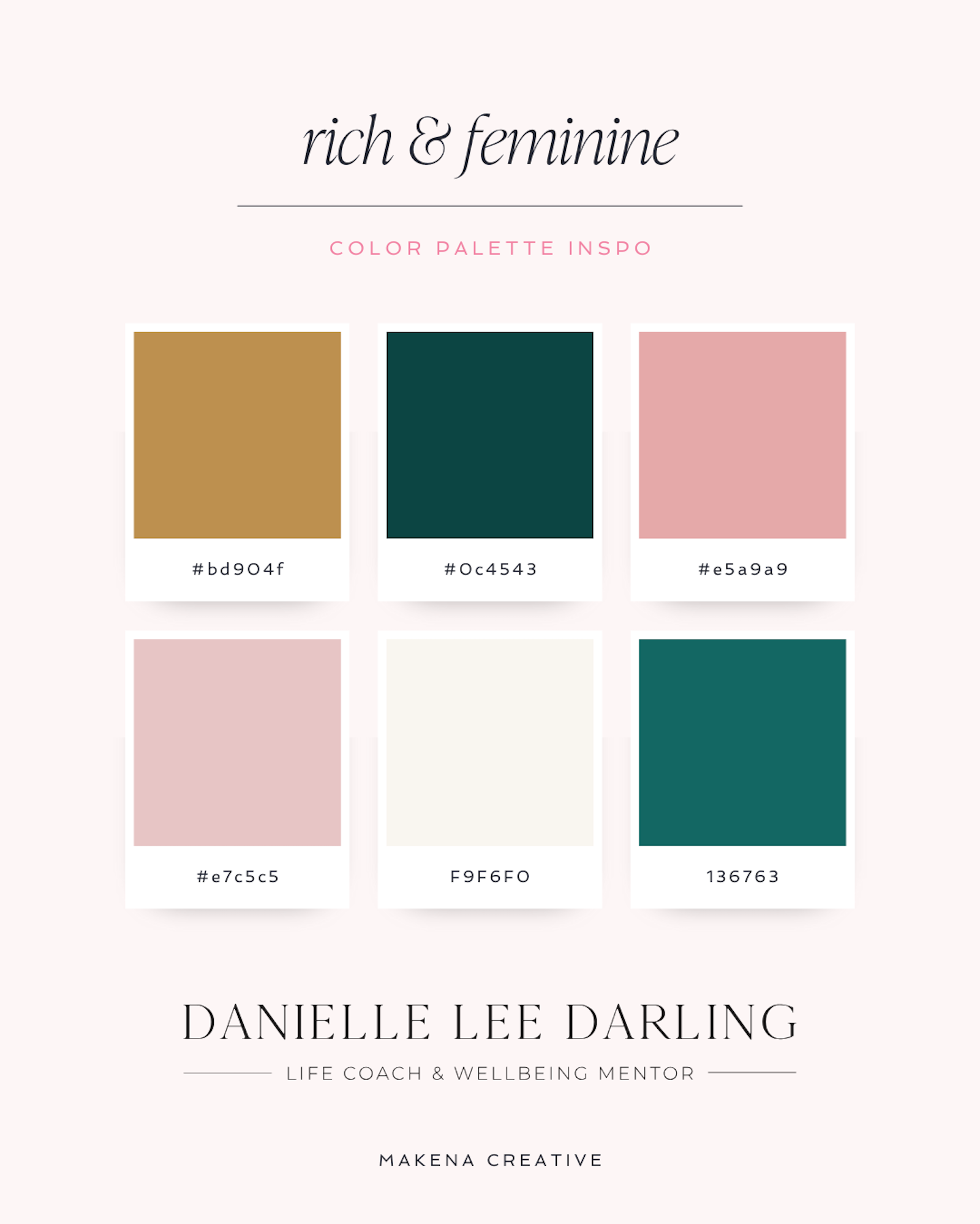 Flat lay of a cohesive brand color palette with primary, neutral, and accent shades working together across visual elements.