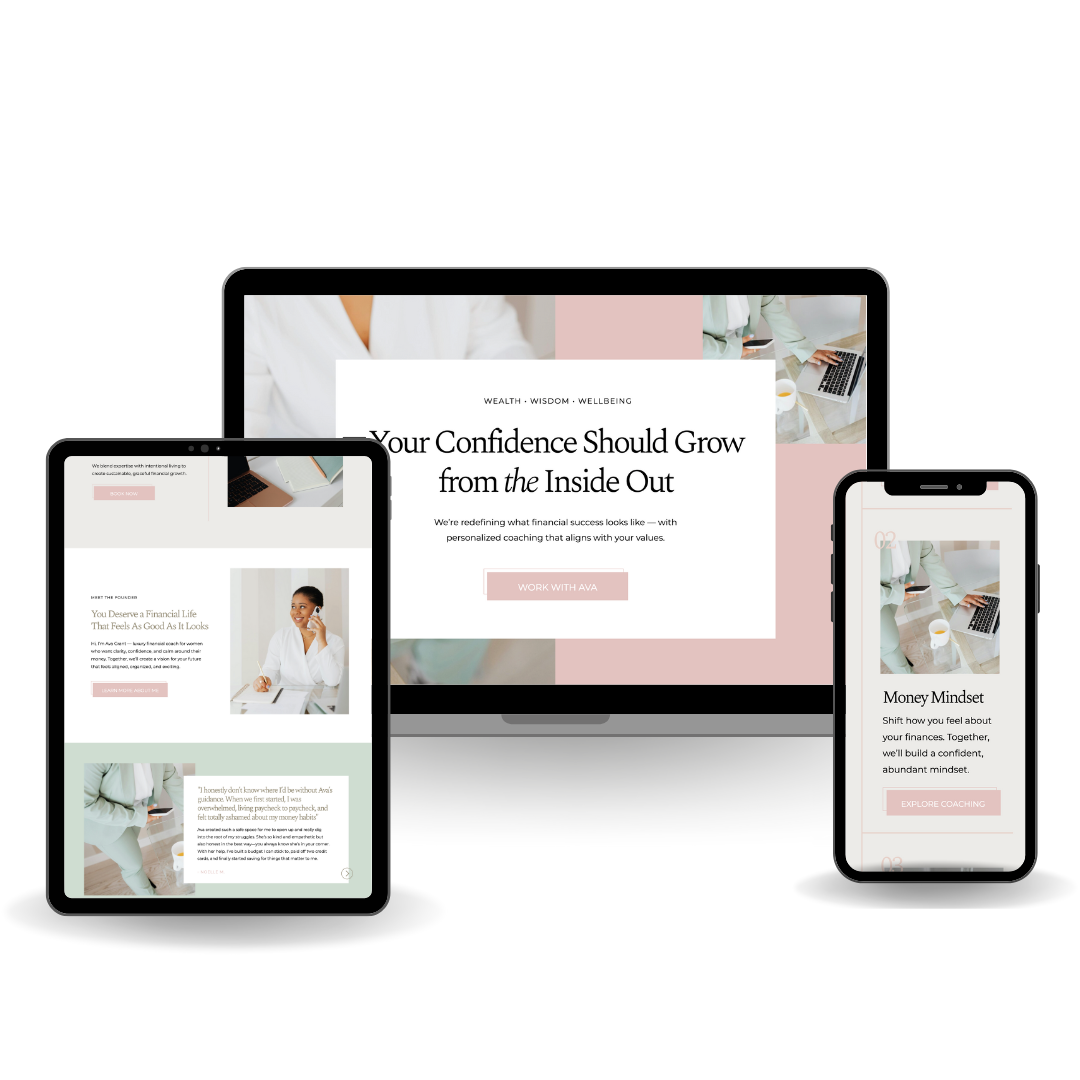 Modern and feminine Showit website design