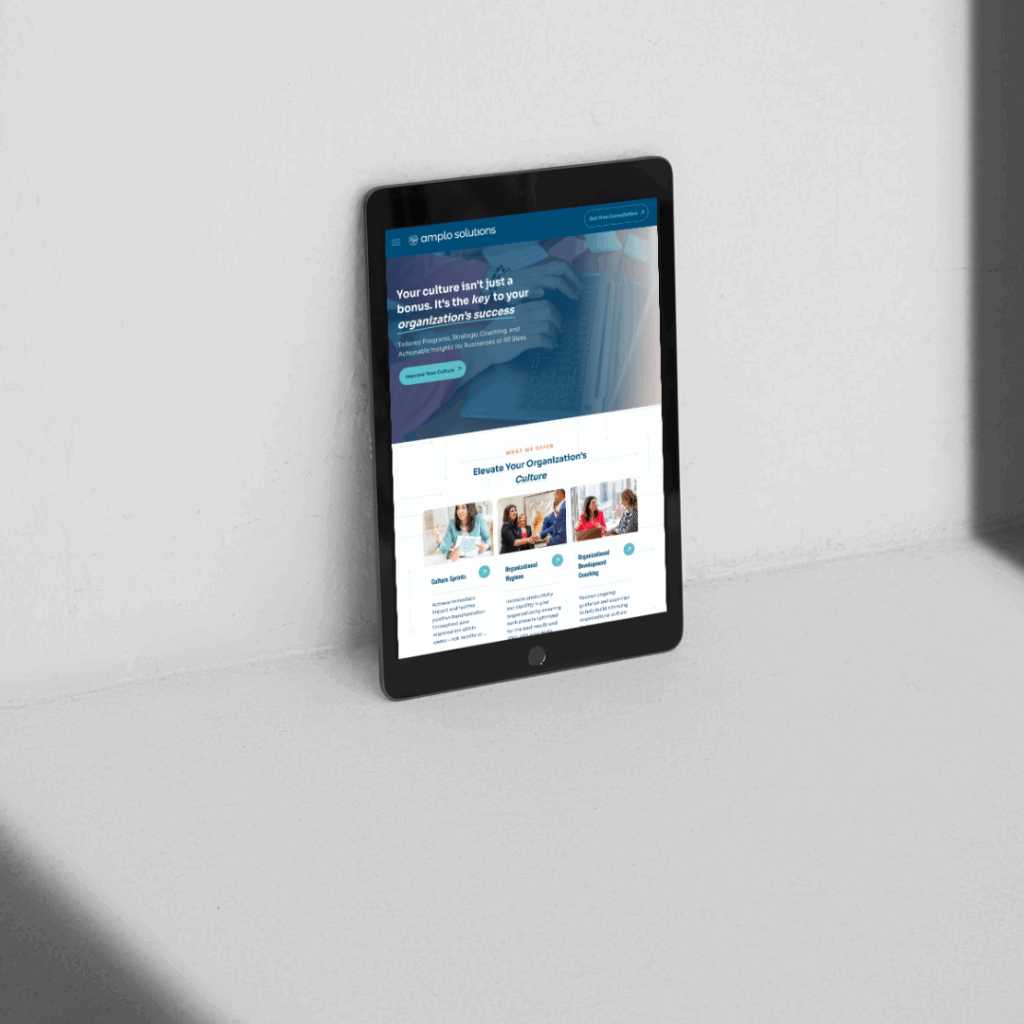 Showit website open on an ipad.