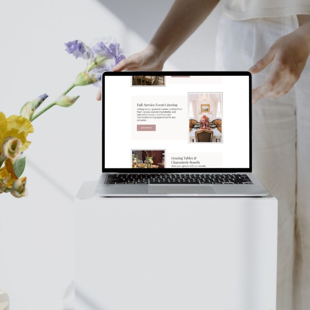 Rose & Plum website on a laptop