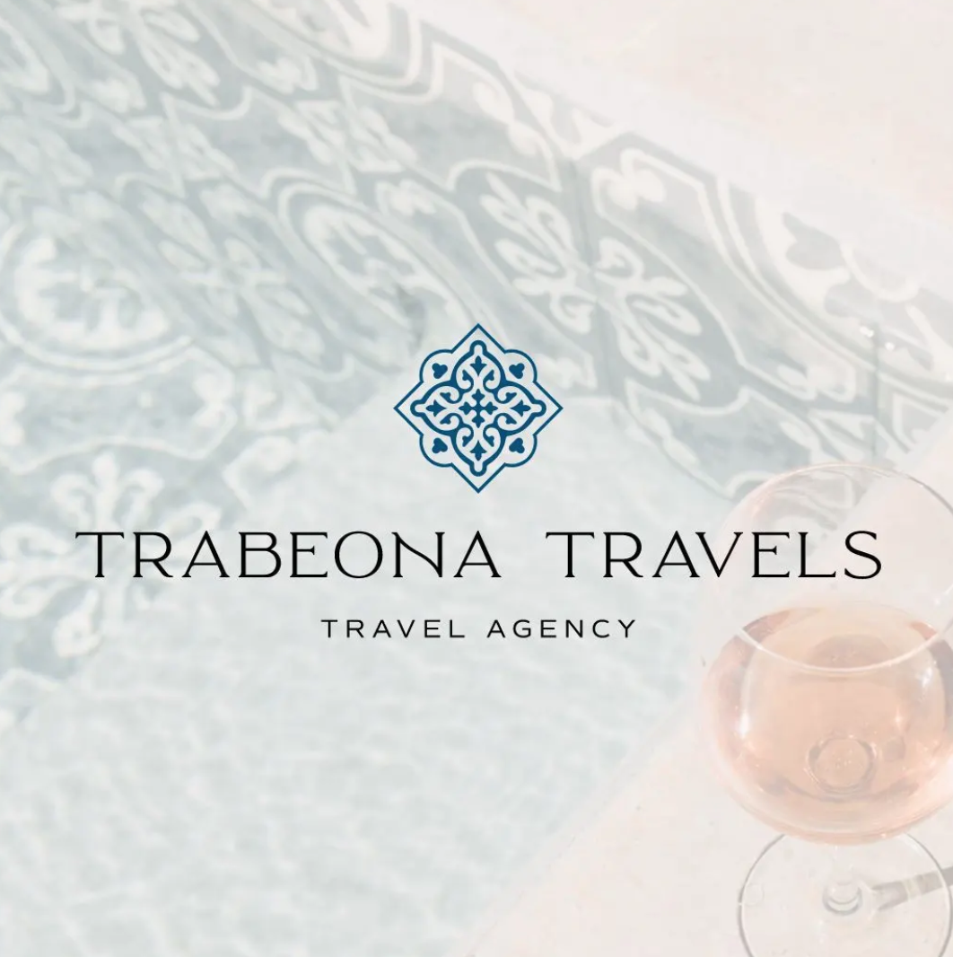 Icon with an intricate pattern and the words "Trabeona Travels Travel Agency"